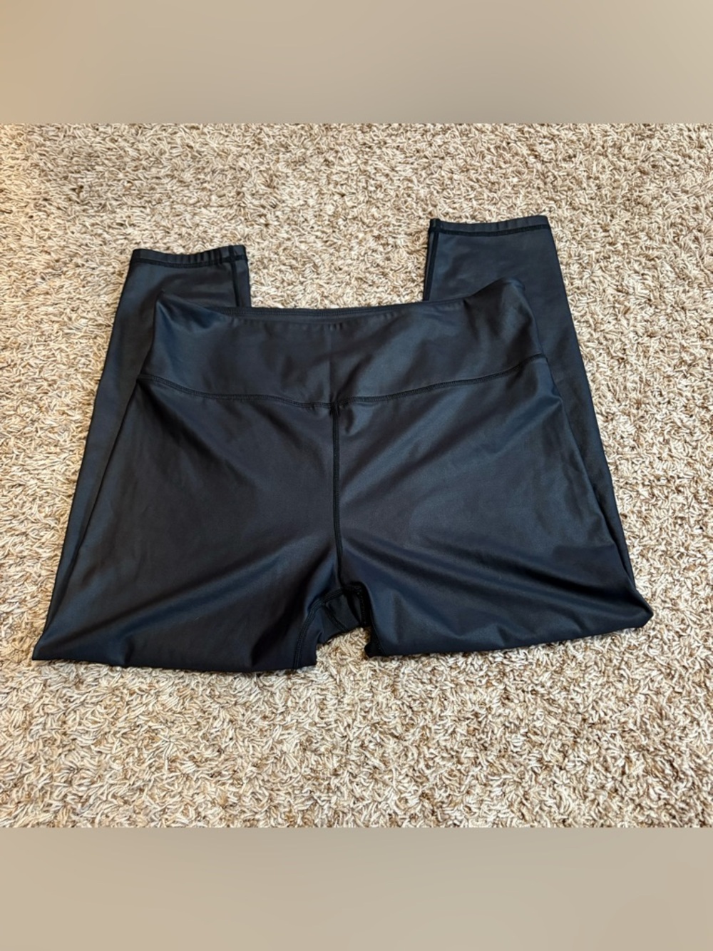 ZYIA Light and Tight Black Metallic 7/8 High Rise Leggings women’s size 20